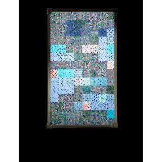 Appraisal: JON KUHN Glass panel JON KUHN b Wall-hanging glass panel