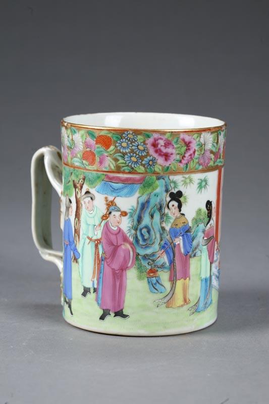 Appraisal: ROSE MANDARIN MUG China st half- th century porcelain Rose