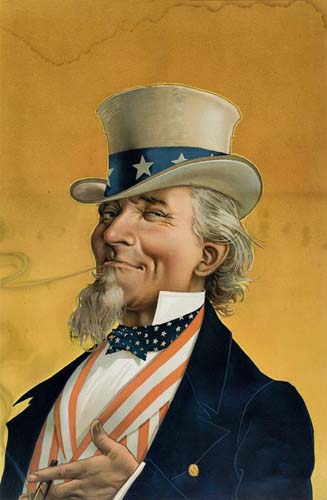 Appraisal: N BLUE UNCLE SAM THE AMERICAN TOBACCO COMPANY x inches