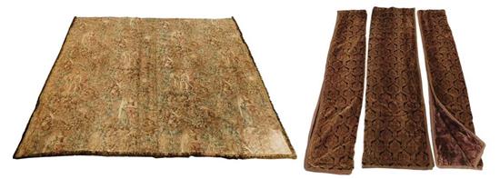 Appraisal: TEXTILES Late th early th C cut velvet and brocade