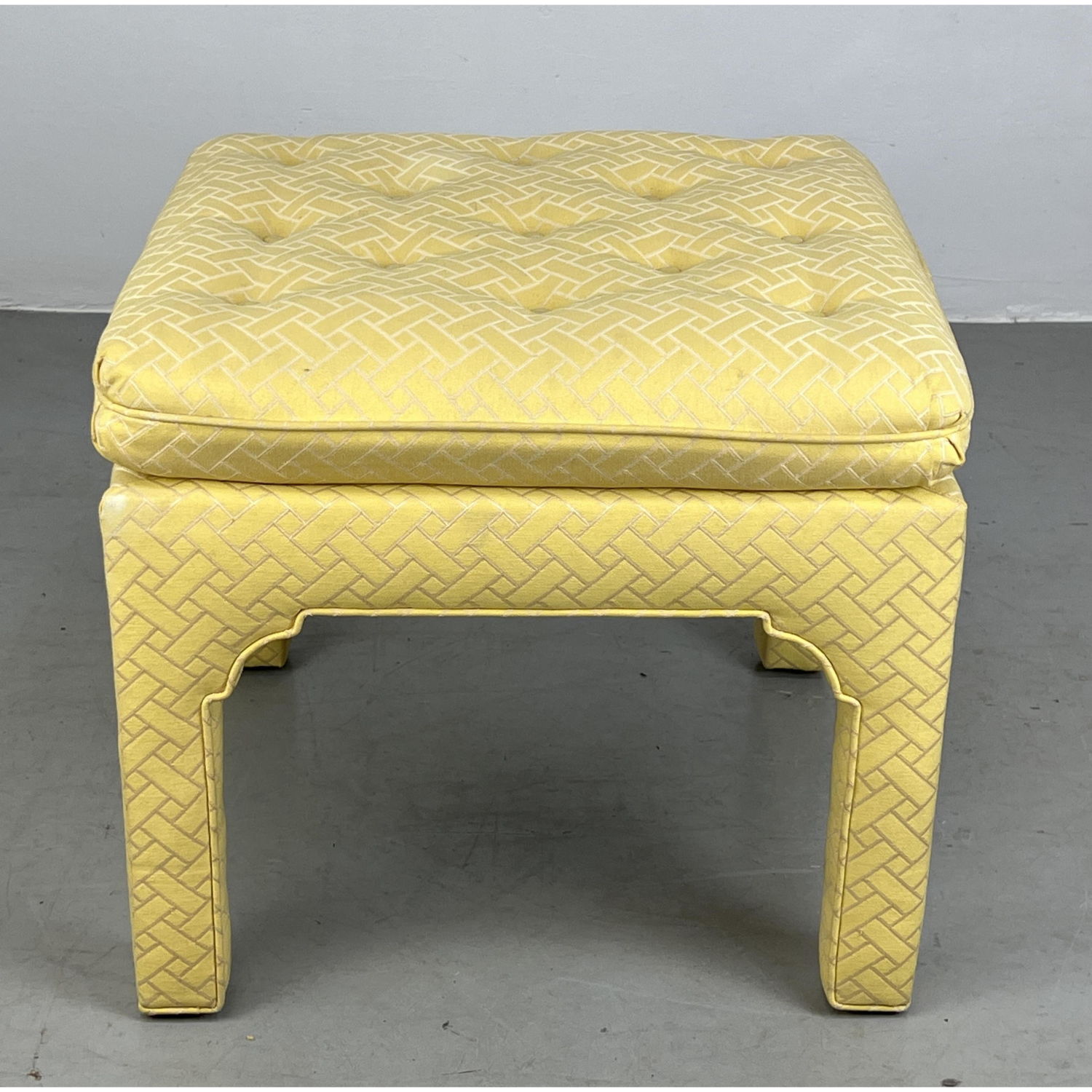 Appraisal: Decorator tufted upholstered stool Dimensions H inches W inches D