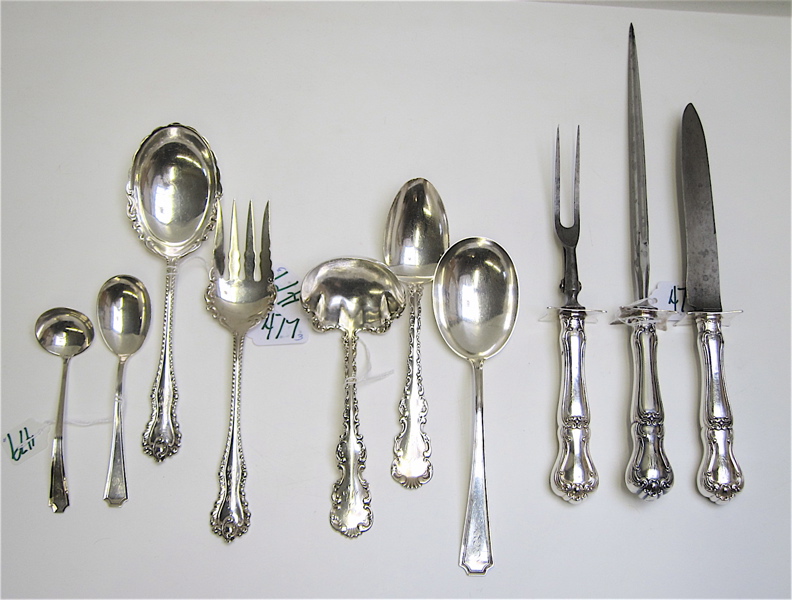 Appraisal: TEN PIECES STERLING SILVER FLATWARE assorted serving pieces various makers