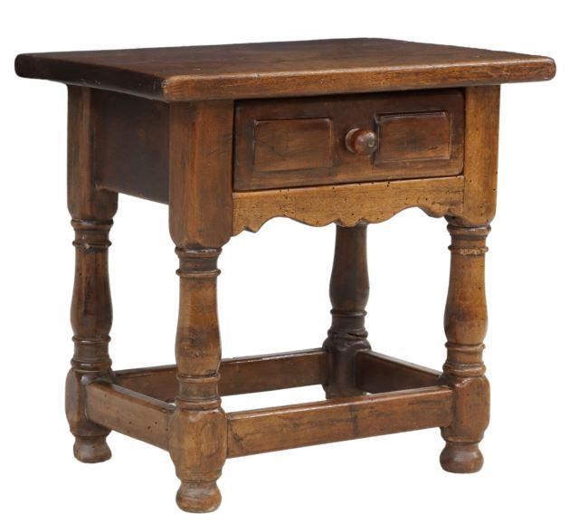 Appraisal: Diminutive Spanish walnut side table th c having rectangular top