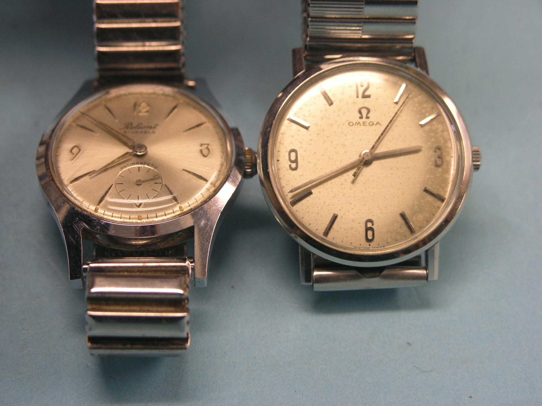 Appraisal: A gentleman's Omega stainless steel wristwatch and another Reliant