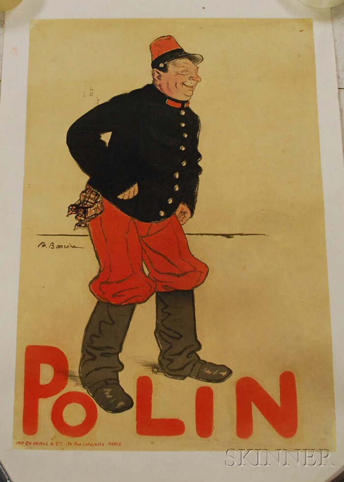 Appraisal: Adrien Barrere - Polin Lithograph Poster C H Wall Cie