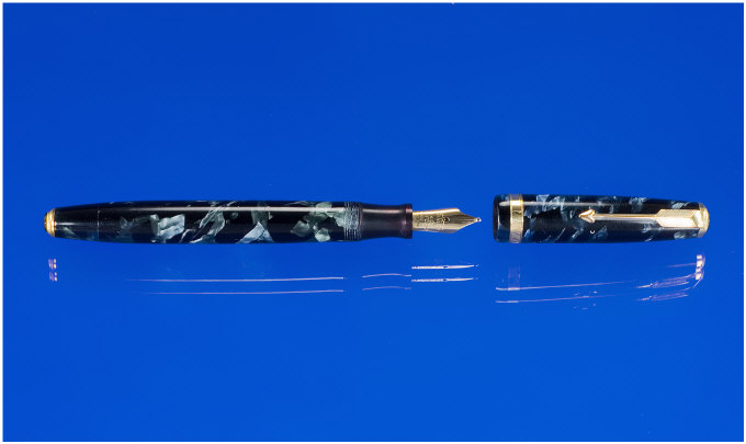 Appraisal: Parker A Parker NS in blue marble with broad nib