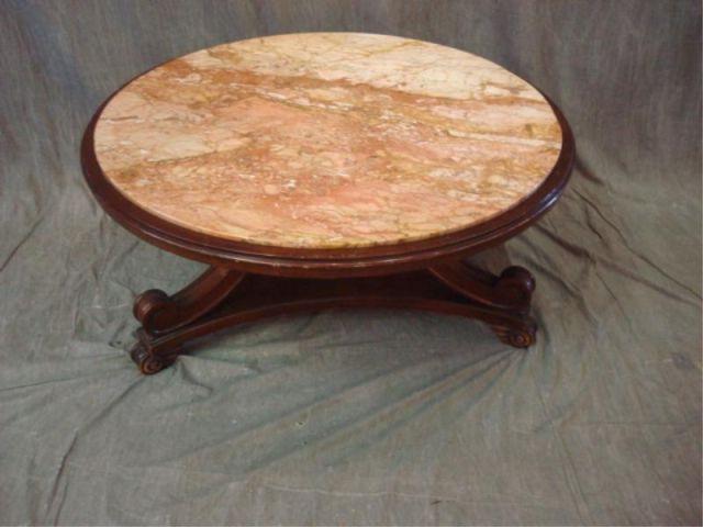 Appraisal: Neoclassical Style Marbletop Coffee Table Beautiful marbletop From a Lexington