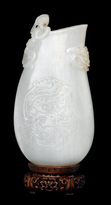 Appraisal: Fine Chinese white jade ewer-form vessel th century or earlier