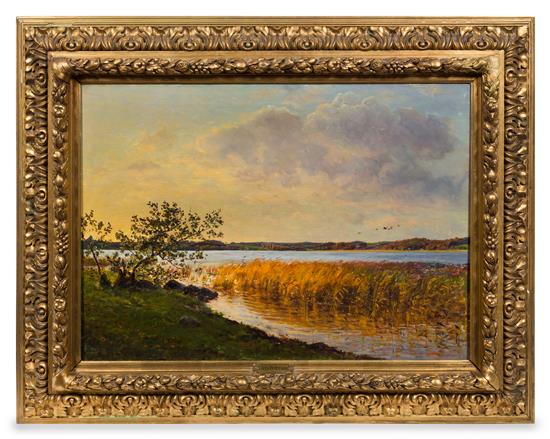 Appraisal: Sale Lot Viggo Christian Pedersen Danish - River Scene oil