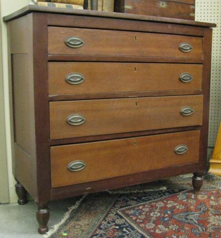 Appraisal: An antique Federal style four drawer chest with graduated drawers