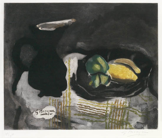 Appraisal: GEORGES BRAQUE after Pichet noir et citrons Color aquatint circa