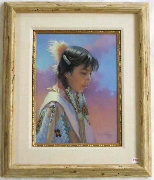 Appraisal: KAREN THAYER OIL ON CANVAS Oregon st century Serenity portrait