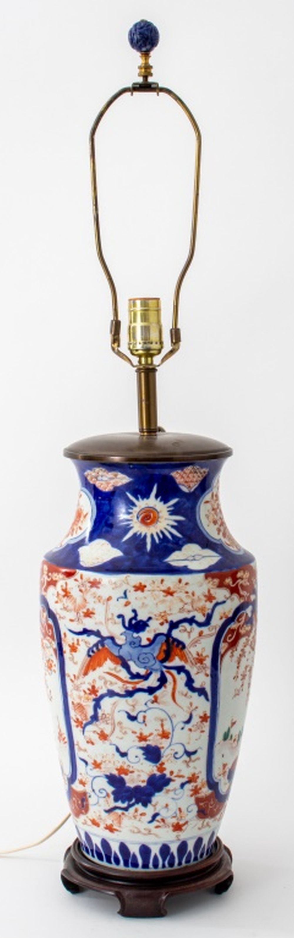 Appraisal: JAPANESE IMARI VASE MOUNTED AS A LAMP Japanese Imari vase