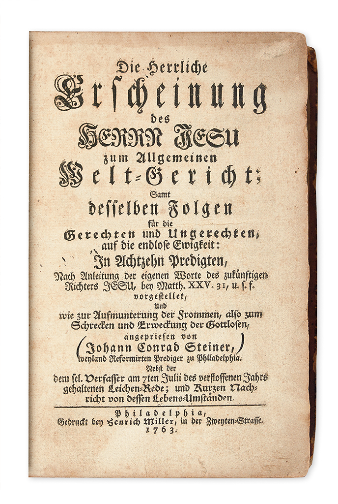 Appraisal: EARLY AMERICAN IMPRINTS Group of early German-language imprints by Saur