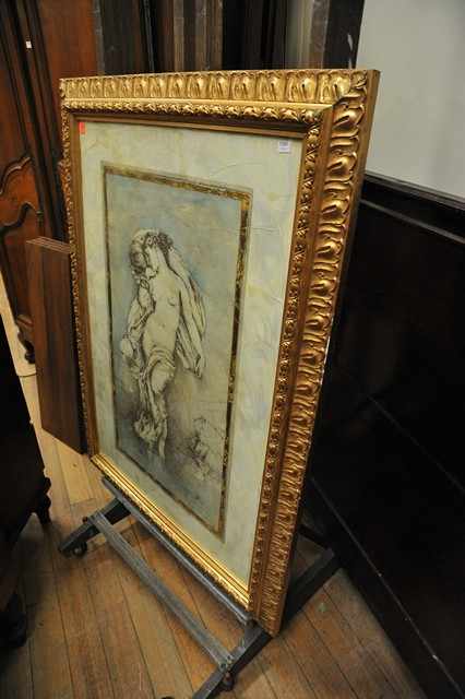 Appraisal: A PAIR OF VENUS AND GOLD LEAF PRINTS IN GILDED