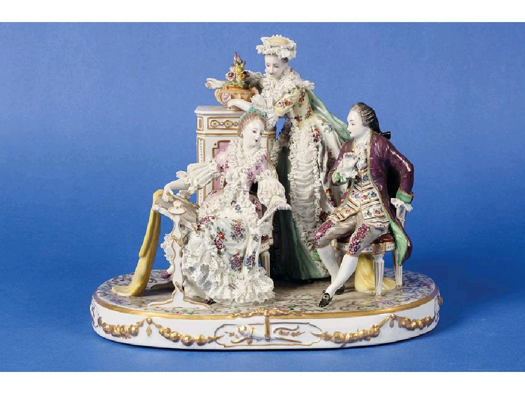 Appraisal: AN TH CENTURY SEVRES STYLE CONVERSATION PIECE modelled as a