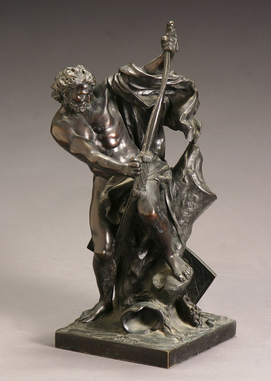 Appraisal: Continental Bronze Figure of a Roman Warrior Bending a Bow