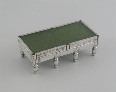 Appraisal: A modern novelty snooker table pin cushion on eight turned