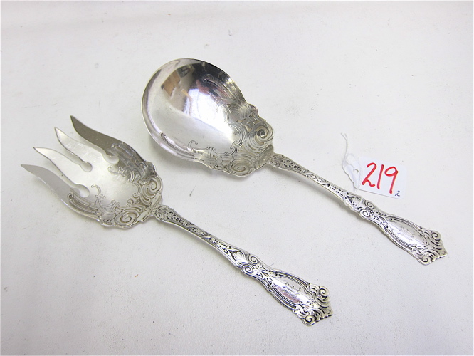 Appraisal: TWO PIECE WALLACE STERLING SILVER SALAD SET in the Berain