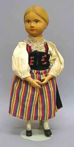 Appraisal: Swiss Linden wooden doll Made by Paul Thomann - during