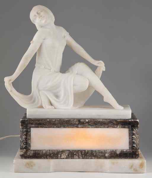 Appraisal: Art Deco Italian Marble Sculptureunsigned depicting a young female dancer