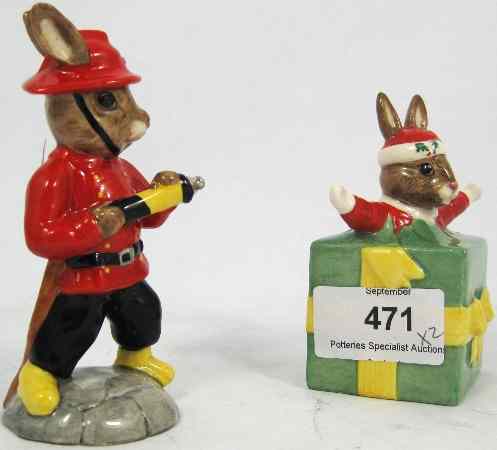 Appraisal: Royal Doulton Bunnykins Figures Fireman DB and Santas Helper DB