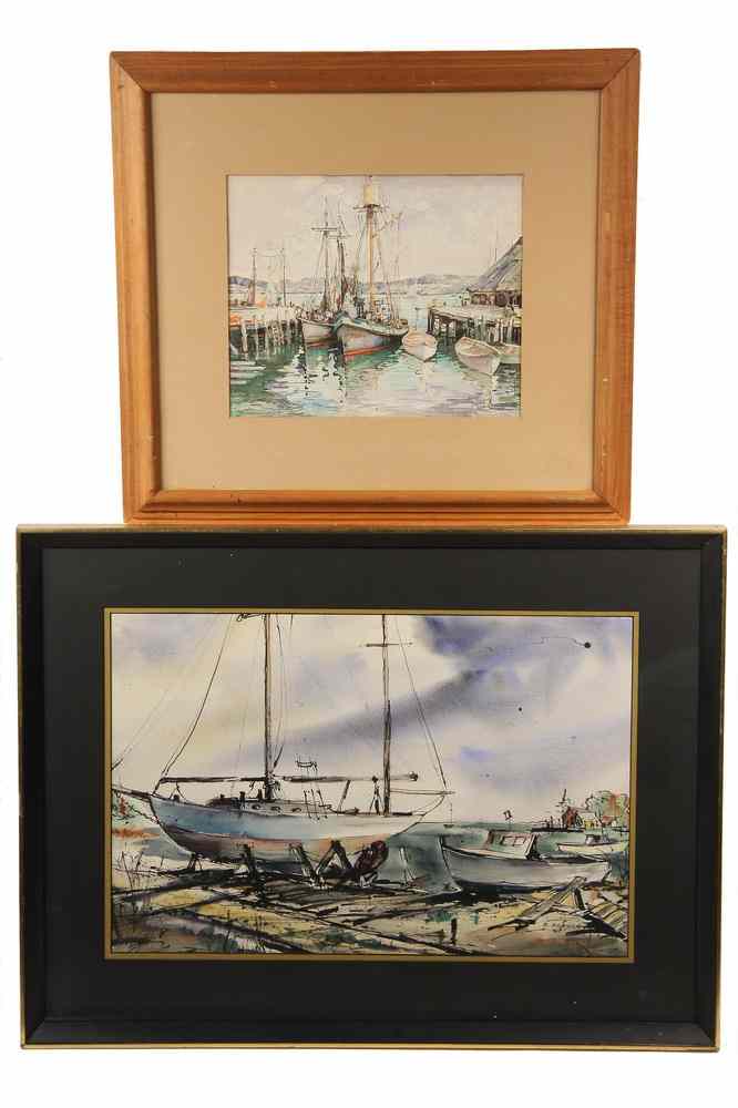 Appraisal: WATERCOLORS - Including 'In Port' by John King Bonnar MA