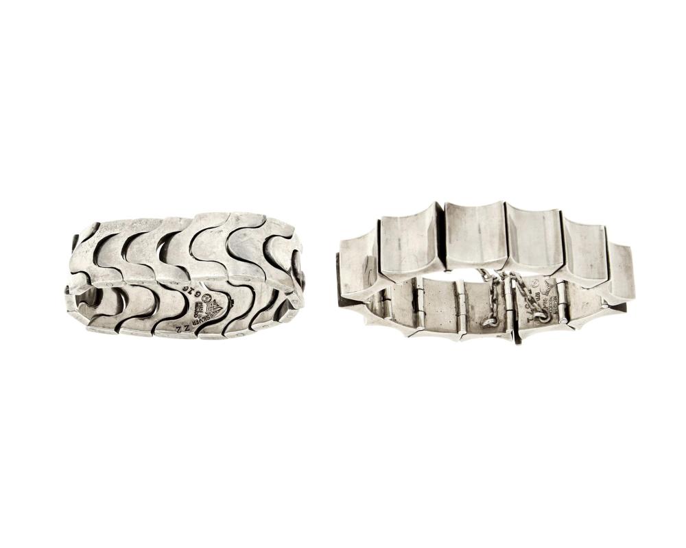 Appraisal: Two Antonio Pineda silver bracelets Antonio Pineda - Circa -