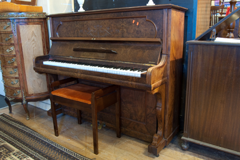 Appraisal: BURR WALNUT R GORS KALLMANN PIANO AND STOOL