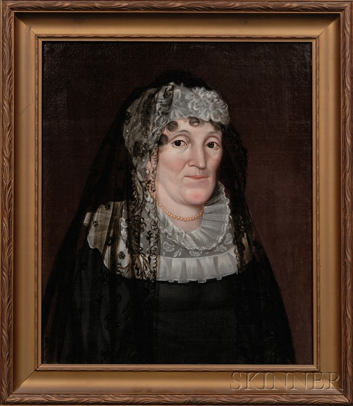 Appraisal: American School th Century Portrait of Zillah Chenery Abbott Unsigned