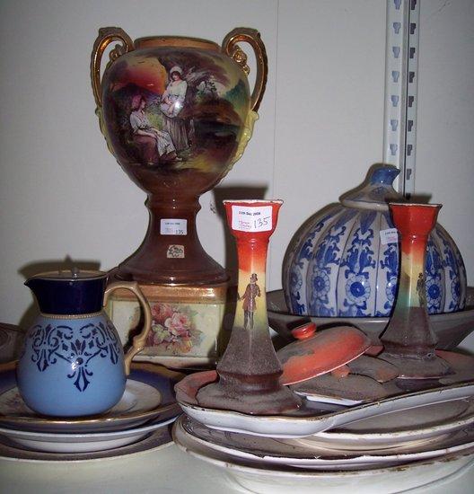 Appraisal: A G Mansard and J Houry soup bowl with blue