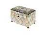 Appraisal: A VICTORIAN MOTHER OF PEARL BOW FRONTED TEA CADDY the