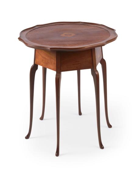 Appraisal: ART NOUVEAU MAHOGANY AND INLAID OCCASIONAL TABLE CIRCA the shaped