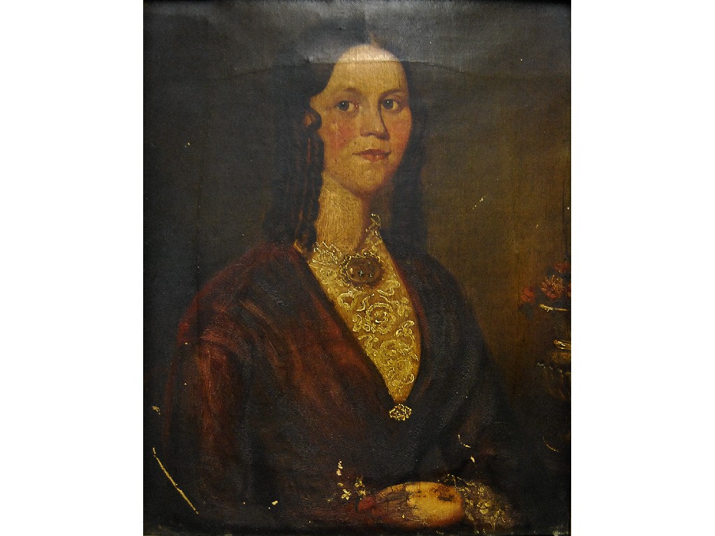 Appraisal: th century English school - Portrait of a lady oil