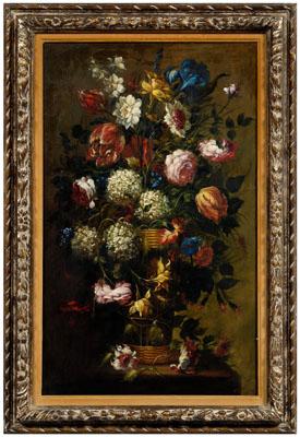 Appraisal: Painting Juan de Arellano still life with flowers in basket