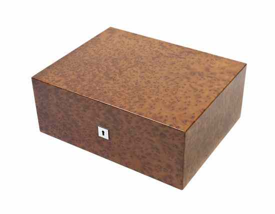 Appraisal: A Dunhill Burlwood Humidor of rectangular form with humidity control