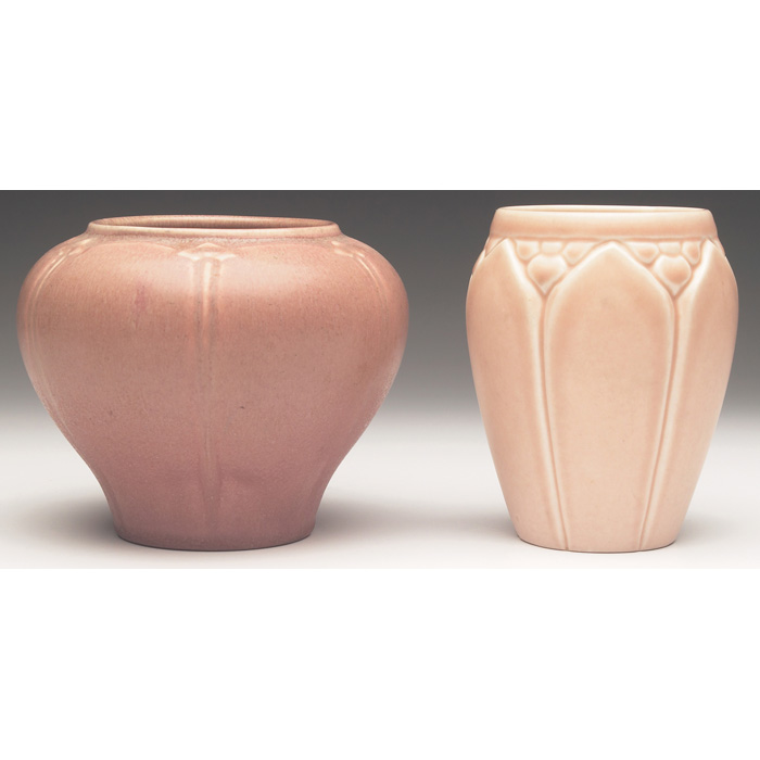 Appraisal: Rookwood vase leaf and bud designs under a pink and