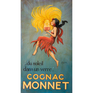 Appraisal: A Cognac Monnet Painted Advertising Sign th Century oil on