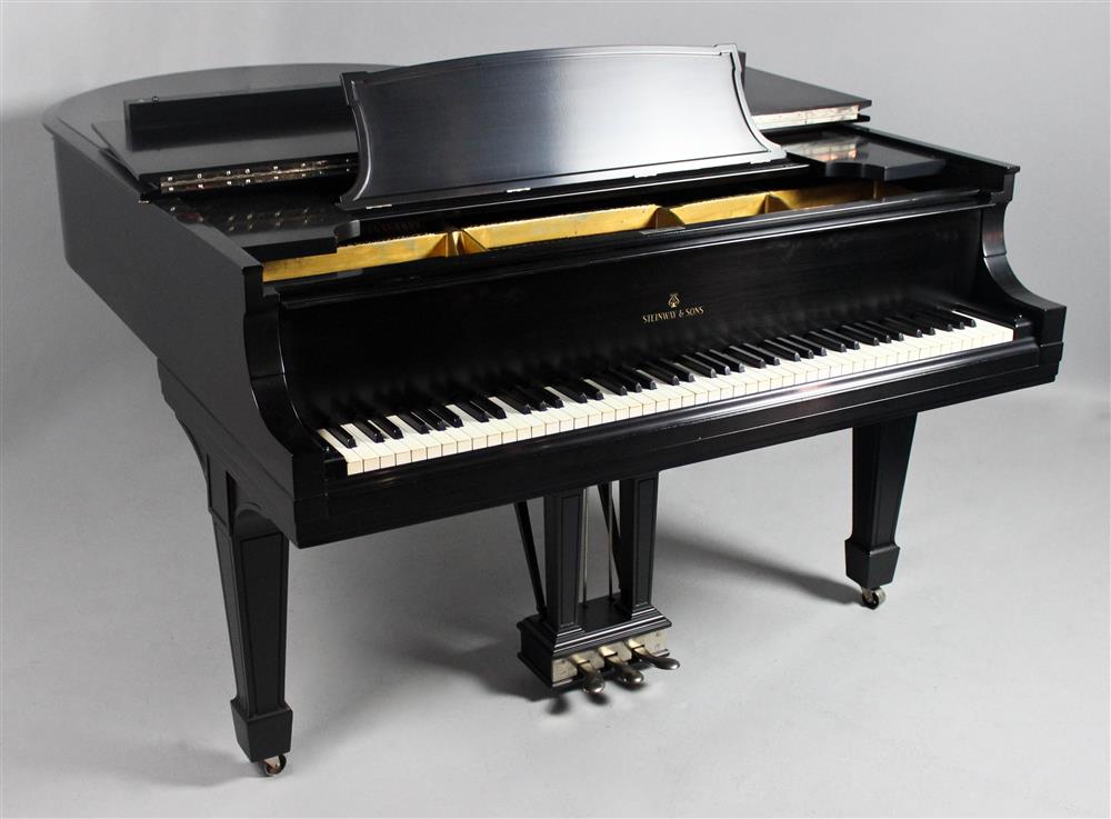 Appraisal: STEINWAY MODEL O EBONIZED LIVING ROOM GRAND PIANO WITH BENCH