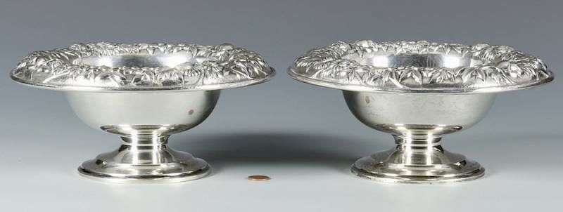 Appraisal: Pair S Kirk Son Repousse Sterling Compotes Pair of S