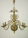 Appraisal: CHANDELIER - Solid cast brass six arm Dutch style replica