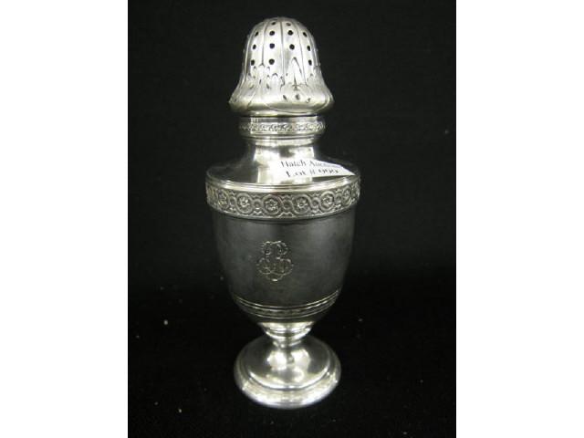 Appraisal: French Sterling Silver Muffineer or Sugar Castor tall signed CB