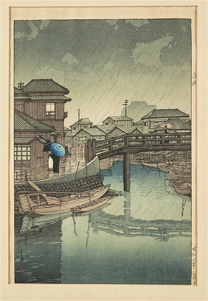 Appraisal: Japanese woodblock print by Hasui Kawase Japanese - 'Rainy Season