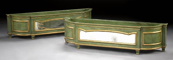 Appraisal: A pair of Louis XVI style parcel gilt and green