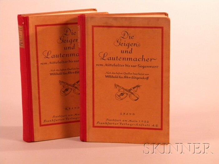 Appraisal: Lutgendorff Willibald L F V Die Geigen und Lautenmacher Volume