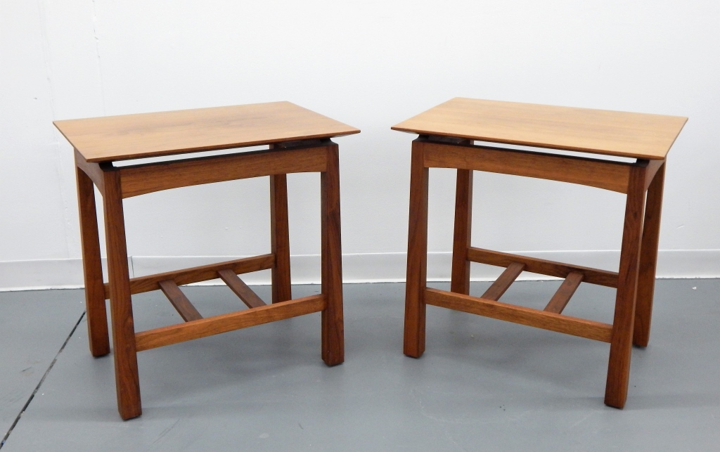 Appraisal: JOSEPH VAN BENTEN CUSTOM HARDWOOD SIDE TABLES Massachusetts Dated Modernist