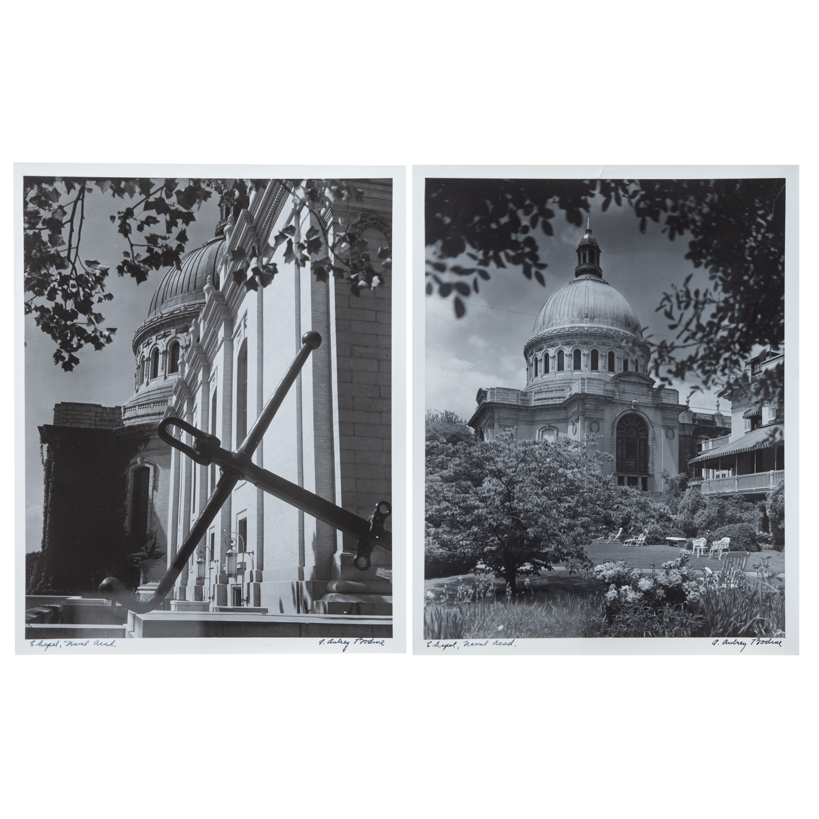 Appraisal: A AUBREY BODINE NAVAL ACADEMY CHAPEL PHOTOS American - Two