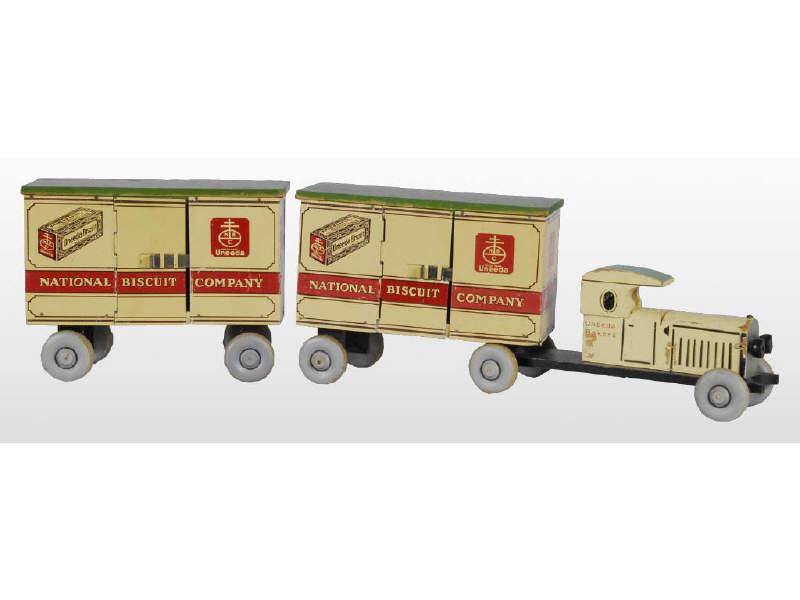 Appraisal: Rich Toy National Biscuit Co Truck Trailers Description Wood and