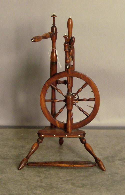 Appraisal: Spinning wheel th c with ivory button mounts h