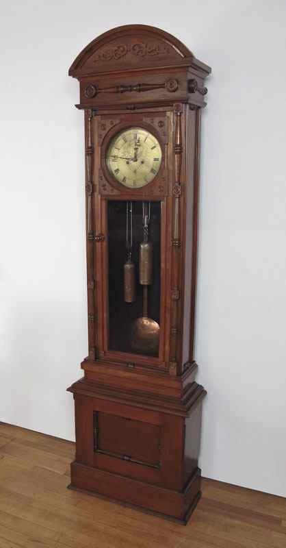 Appraisal: LARGE TH CENTURY GERMAN LONG CASE CLOCK Half circle molded